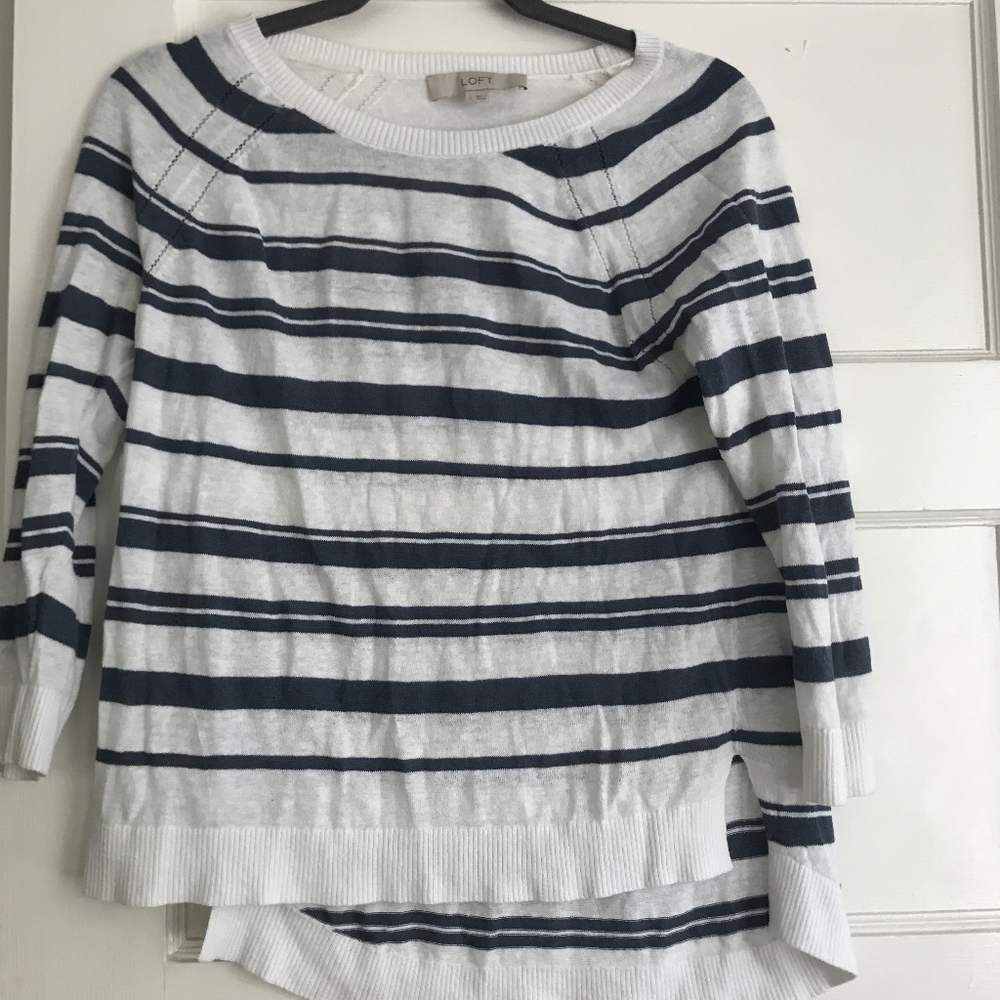 Blue and white sweater